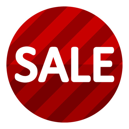 Red sale sign on white background. Vector illustration.のイラスト素材
