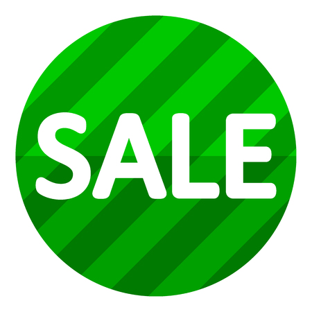 Green sale sign on white background. Vector illustration.のイラスト素材