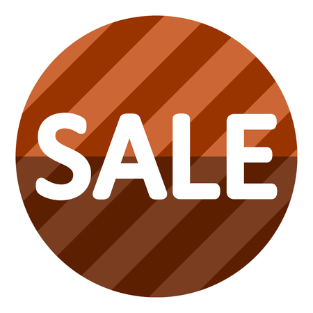 Brown sale sign on white background. Vector illustration.のイラスト素材
