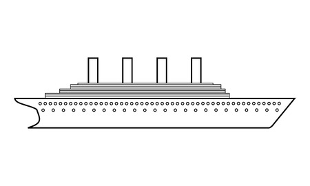 Old cruise liner icon on white background. Vector illustration.のイラスト素材
