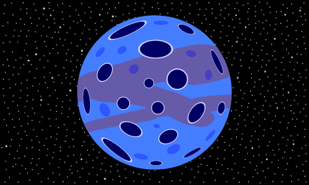 Space background with planet and starry sky. Vector illustration.のイラスト素材