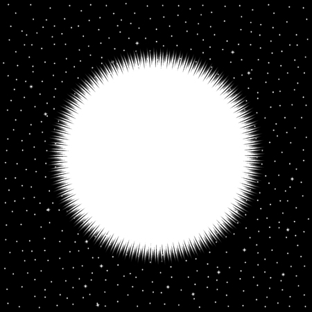 White star on cosmic background. Vector illustration.のイラスト素材