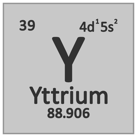 Periodic table element yttrium icon on white background. Vector illustration.のイラスト素材