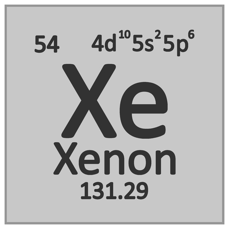 Periodic table element xenon icon on white background. Vector illustration.