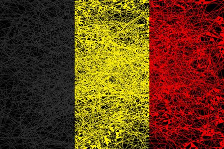 Flag of Belgium. Illustration in grunge style.の写真素材