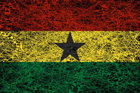Flag of Ghana. Illustration in grunge style.の写真素材