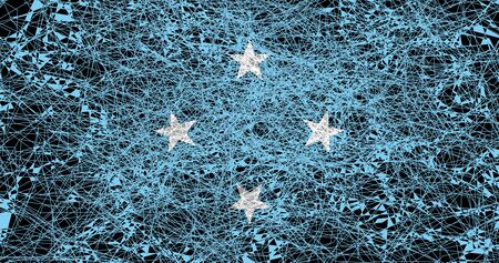 Flag of Federated States of Micronesia. Illustration in grunge style.の写真素材