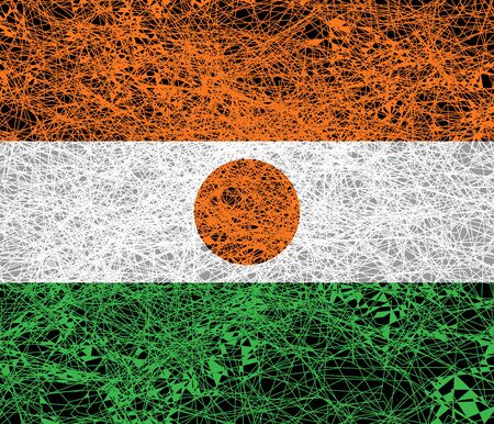 Flag of Niger. Illustration in grunge style.の写真素材