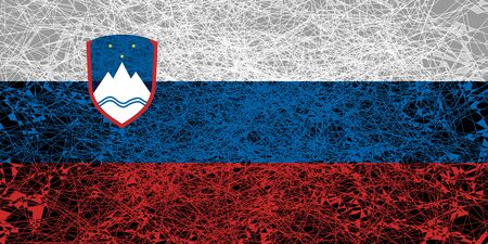 Flag of Slovenia. Illustration in grunge style.の写真素材