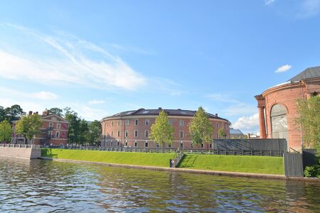 SAINT-PETERSBURG, RUSSIA - 7 JULY 2019: Historical buildings in New Holland island in St. Petersburg, Russia. After the reconstruction, it is now a cultural center.のeditorial素材