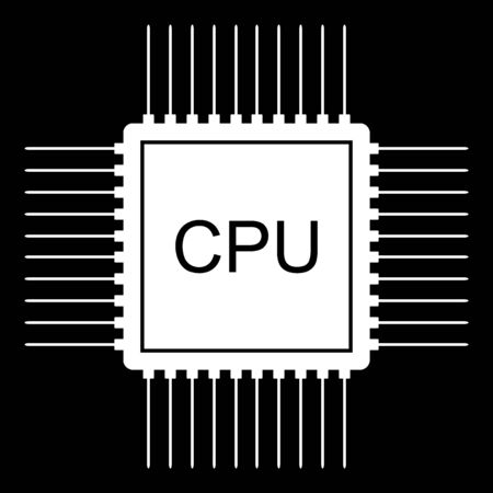 Processor icon on black background.のイラスト素材