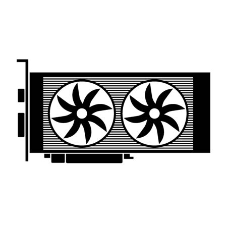 Video card icon on white background. Vector illustration.のイラスト素材