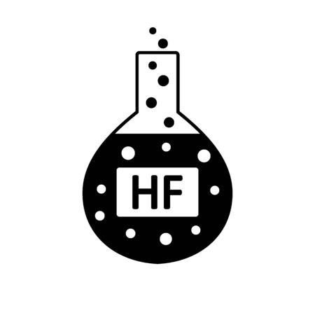 Laboratory glass with hydrofluoric acid on white background. Vector illustration.のイラスト素材