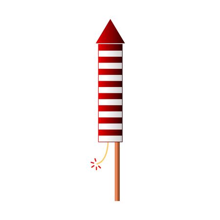 Fireworks rocket icon on white background. Vector illustration.のイラスト素材