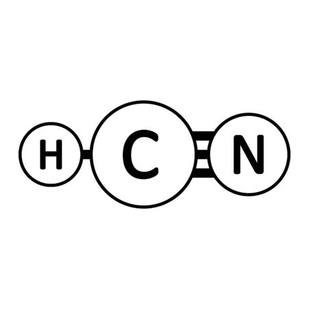 Hydrocyanic acid molecule icon on white background. Vector illustration.のイラスト素材