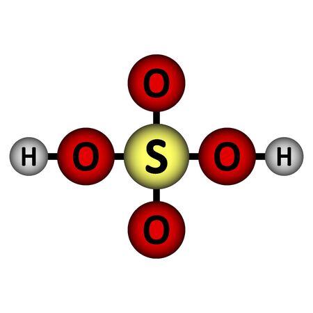 Sulfuric acid molecule icon on white background. Vector illustration.のイラスト素材