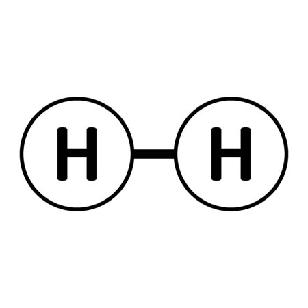 Hydrogen molecule icon on white background. Vector illustration.のイラスト素材