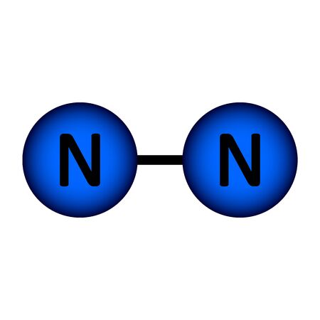 Nitrogen molecule icon on white background. Vector illustration.のイラスト素材