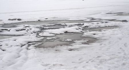 Ice on river, it can be used as background.