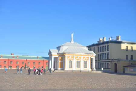 ST.PETERSBURG, RUSSIA - 25 FEBRUARY 2020: Boat house of the Peter and Paul fortress in St.Petersburg at spring sunny day, Russia.のeditorial素材