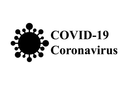 Covid-19 concept design logo on white background. Vector illustration.のイラスト素材