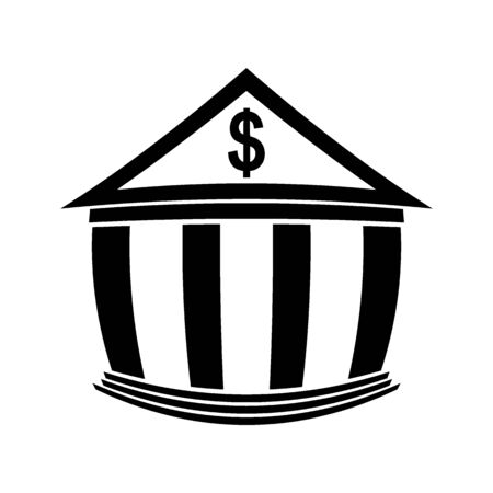 Bank symbol icon on white background. Illustration.の写真素材