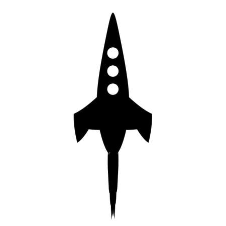 Starting rocket symbol icon on white background. Illustration.の写真素材
