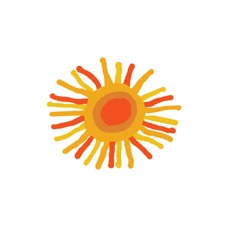 Sun sign icon on white background. Illustration.の写真素材