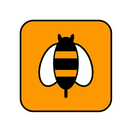 Bee icon on white background. Vector illustration.