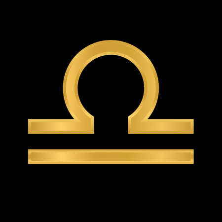 Libra symbol on black background. Vector illustration.のイラスト素材