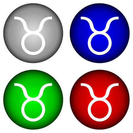 Set of buttons with taurus symbols on white background. Vector illustration.のイラスト素材