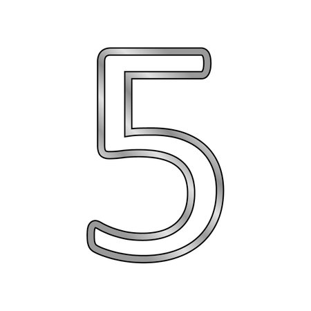 Gold number five symbol on white background. Vector illustration.のイラスト素材