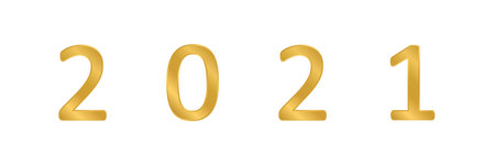 New-year inscription 2021 on white background. Vector illustration.のイラスト素材