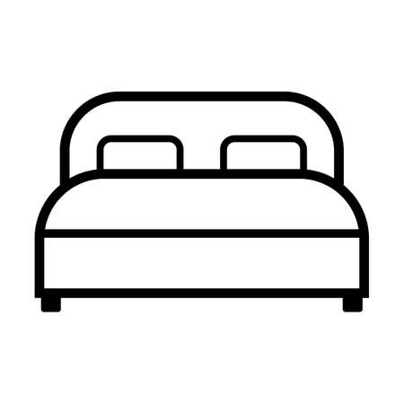 Bed icon on white background. Vector illustration.のイラスト素材
