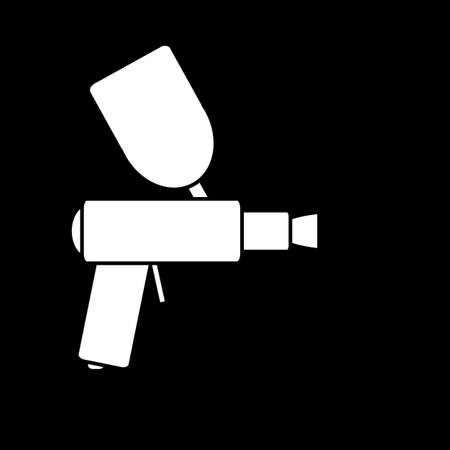 Spray gun icon on black background. Vector illustration.のイラスト素材