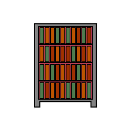 Bookcase icon on white background. vector illustration.のイラスト素材