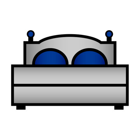 Bed icon on white background. vector illustration.のイラスト素材
