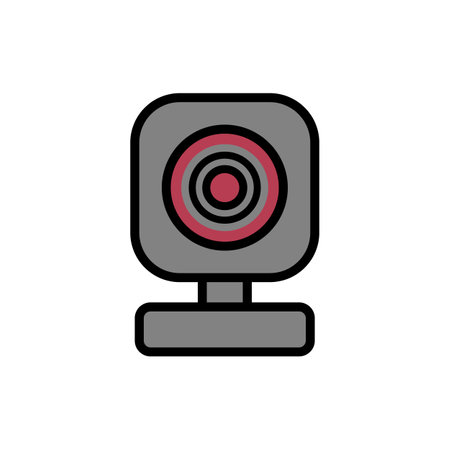 Webcam sign icon on white background. vector illustration.のイラスト素材