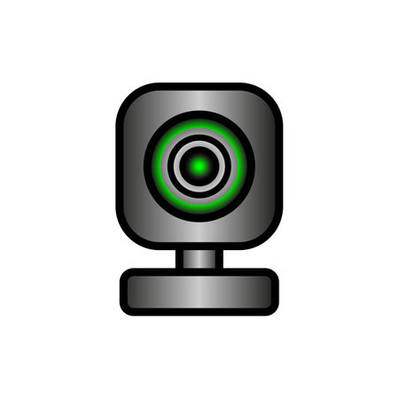 Webcam sign icon on white background. vector illustration.のイラスト素材