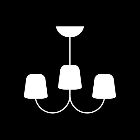 Chandelier icon on black background. vector illustration.のイラスト素材