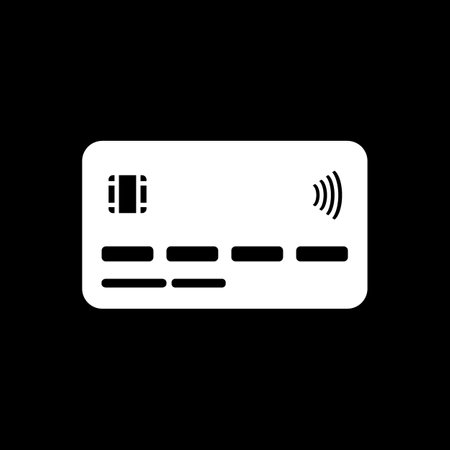 Credit card icon on black background. vector illustration.のイラスト素材