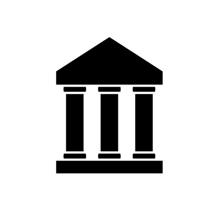 bank icon on white background. vector illustration.のイラスト素材