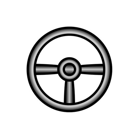Steering wheel icon on white background. vector illustration.のイラスト素材