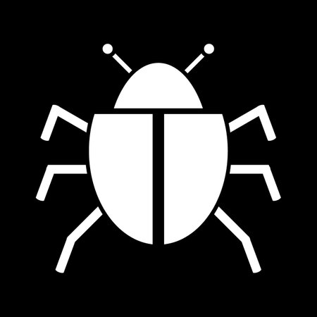 Bug icon on black background. vector illustration.のイラスト素材