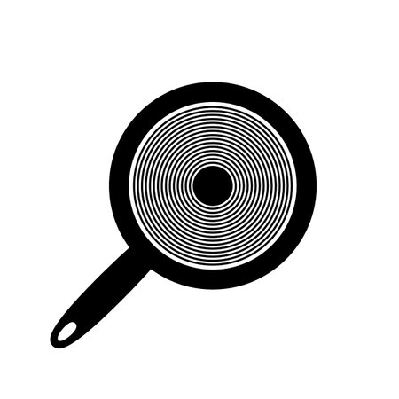 Frying pan icon on white background. vector illustration.のイラスト素材