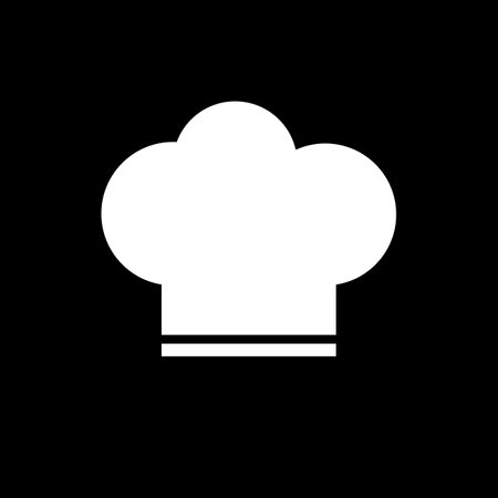 Chef hat icon on black background. vector illustration.のイラスト素材