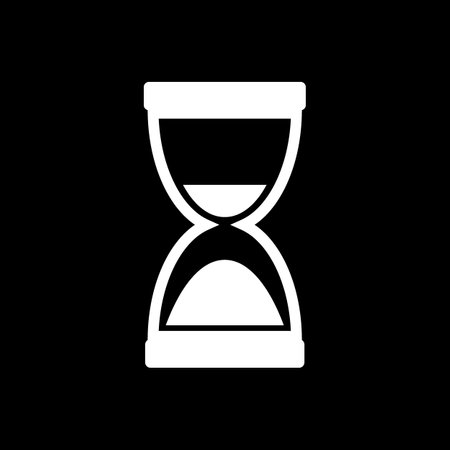 Hourglass icon on black background. vector illustration.のイラスト素材