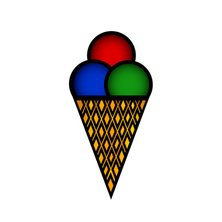 Ice cream icon on white background. vector illustration.のイラスト素材