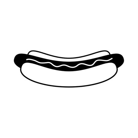 Hot dog icon on white background. vector illustration.のイラスト素材