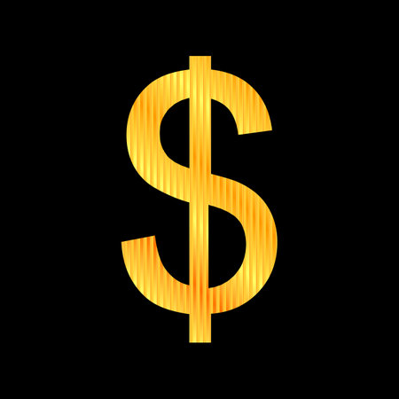 Us dollar icon on black background. vector illustration.のイラスト素材